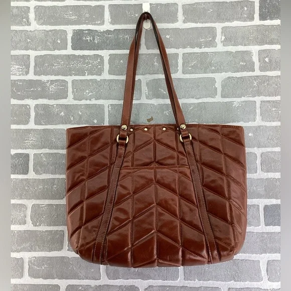 Patricia Nash Cinnamon Benvenuto Tote-Quilted Distressed Leather & Wallet - Picture 2 of 10